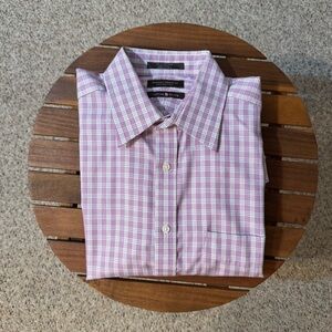 Joseph Abboud Men's Purple Checkered Dress Shirt/ Cotton Elite/Size:16-34/35